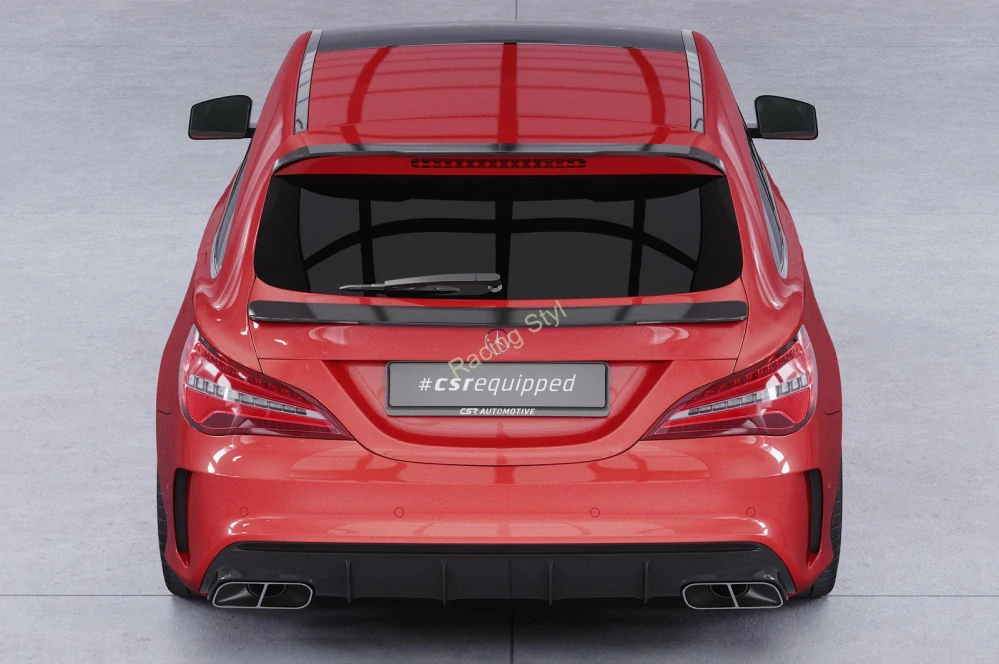 Mercedes Benz CLA X117 Shooting Brake spoiler pod zadní okno Glossy Black CSR Lesk.