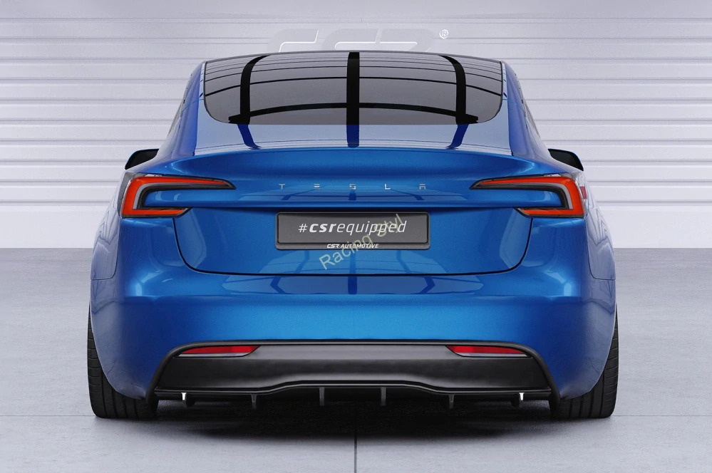 Tesla Model 3 Facelift spoiler pod zadní nárazník difuzor CSR Matt.