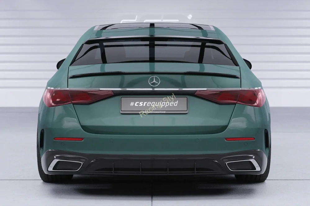 Mercedes Benz E W214 Sedan spoiler na víko kufru Glossy Black CSR Lesk.