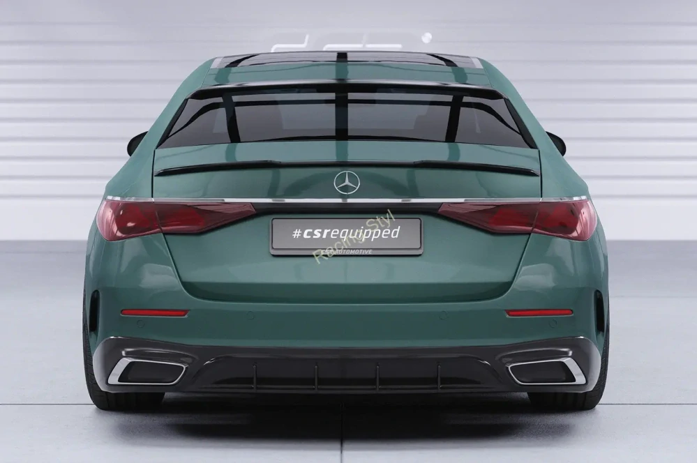 Mercedes Benz E W214 Sedan spoiler kryt na zadní okno Glossy Black CSR Lesk.