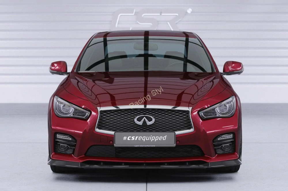 Infiniti Q50 přední spoiler lip Glossy Black CSR Lesk.
