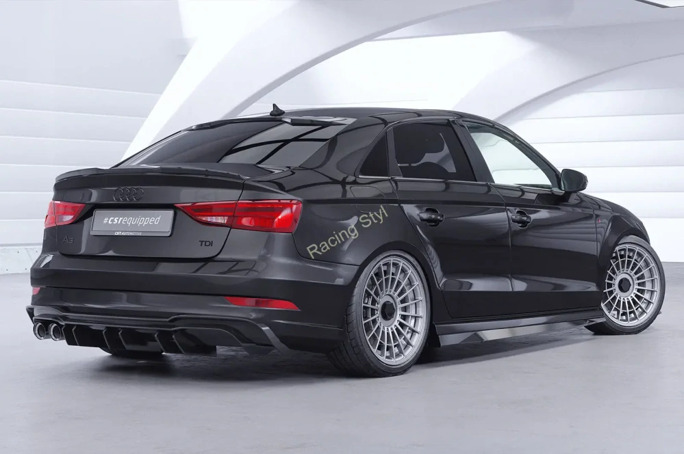 Audi A3 Sedan S-Line/ S3 8V nástavce na boční prahy Glossy Black CSR Lesk.