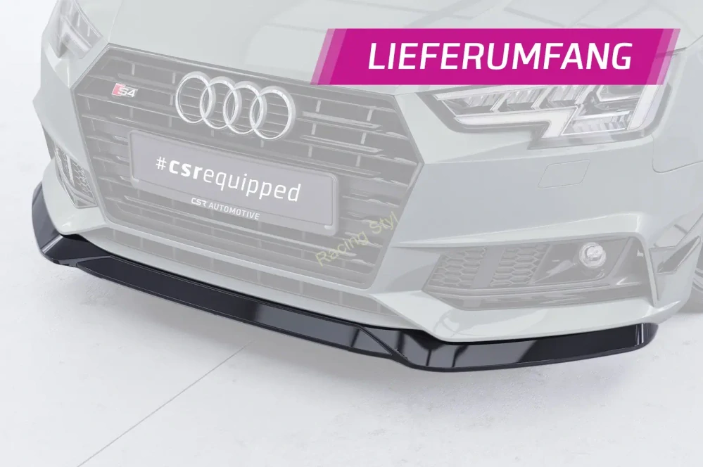 Audi A4 B9 8W S-Line/ S4 B9 8W přední spoiler lipa Glossy Black CSR Lesk
