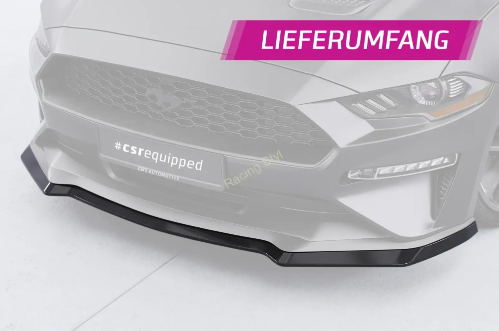 Ford Mustang VI Facelift přední spoiler lipa Glossy Black CSR Lesk