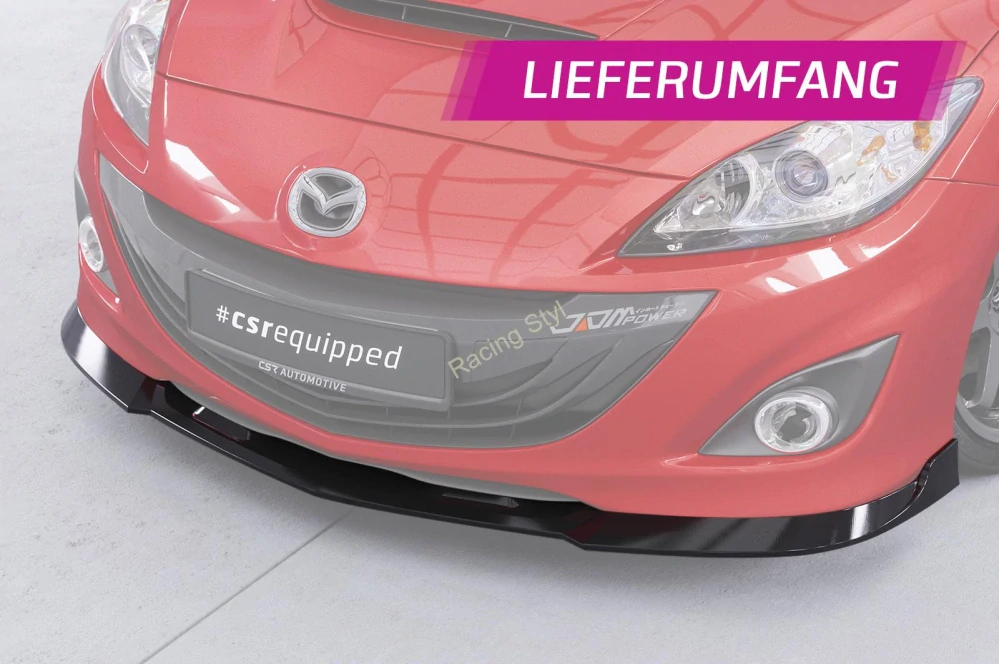 Mazda 3 (typ BL) MPS přední spoiler lipa Glossy Black CSR Lesk.