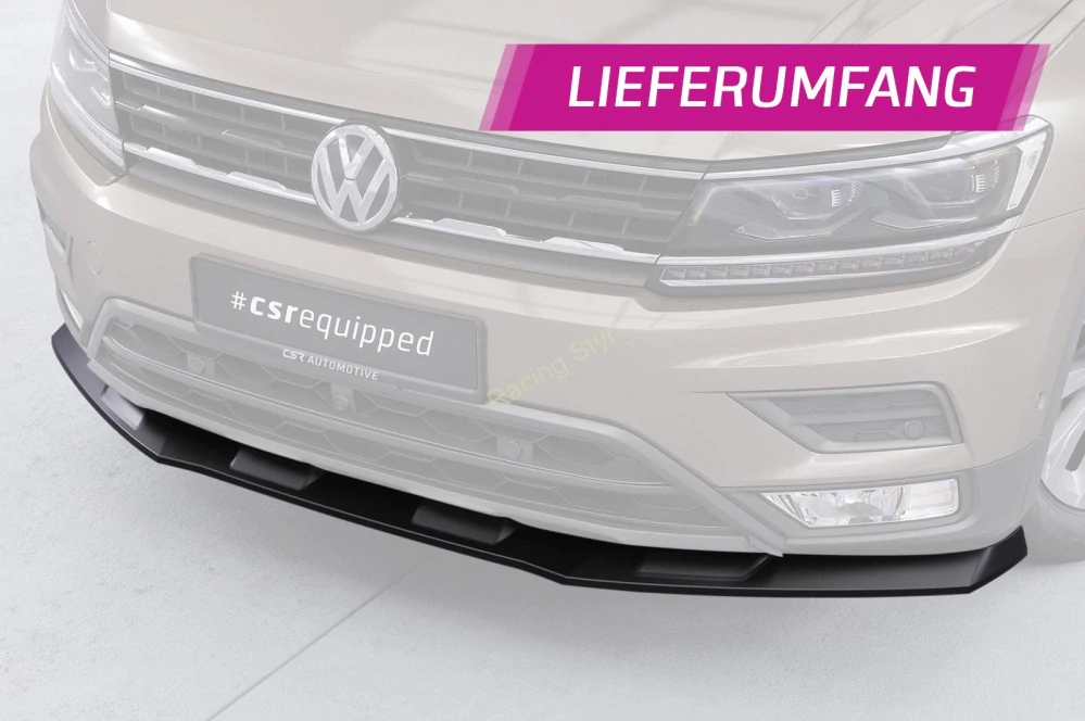 VW Tiguan 2 (Typ AD) Basis přední spoiler lipa Glossy Black CSR Lesk
