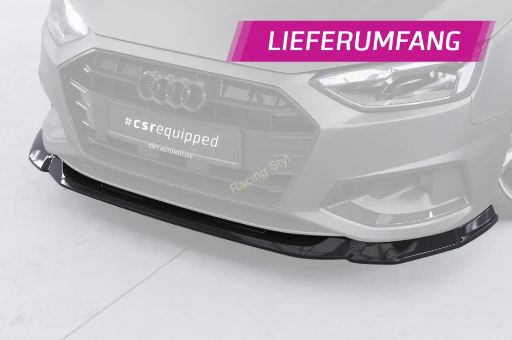 Audi A4 B9 typ 8W přední spoiler lip Glossy Black CSR Lesk