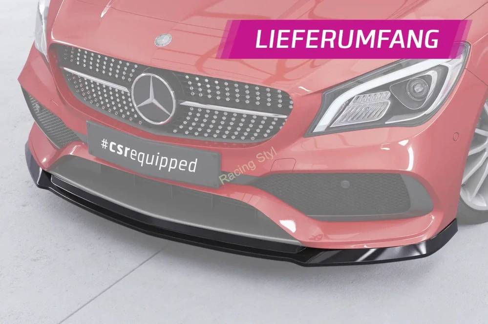 Mercedes Benz CLA 117 AMG-Line přední spoiler lip Glossy Black CSR Lesk