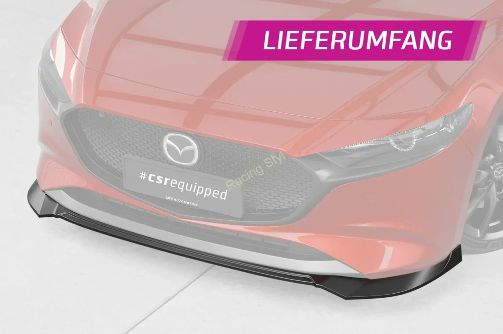 Mazda 3 typ BP přední spoiler lip Glossy Black CSR Lesk