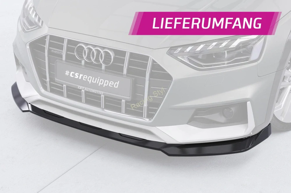 Audi A4 B9 8W Allroad přední spoiler lipa Glossy Black CSR Lesk.