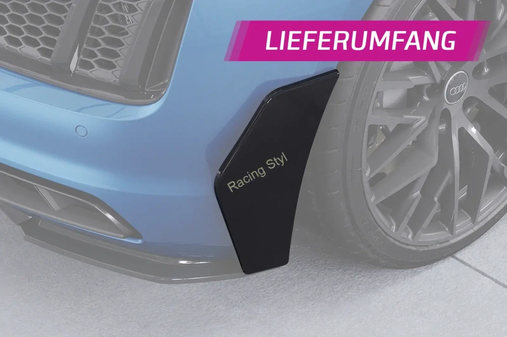 Audi R8 Facelift 4S boční spoilery na zadní nárazník Glossy Black CSR Lesk.