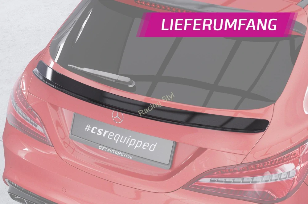 Mercedes Benz CLA X117 Shooting Brake spoiler pod zadní okno Glossy Black CSR Lesk.