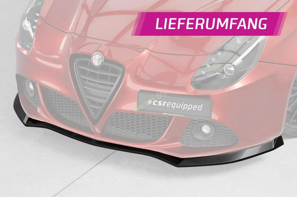 Alfa Romeo Giulietta (Typ 940) přední spoiler lipa Glossy Black CSR Lesk.