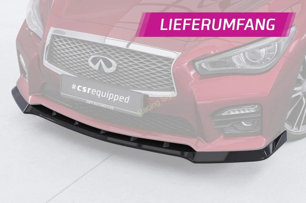 Infiniti Q50 přední spoiler lip Glossy Black CSR Lesk.