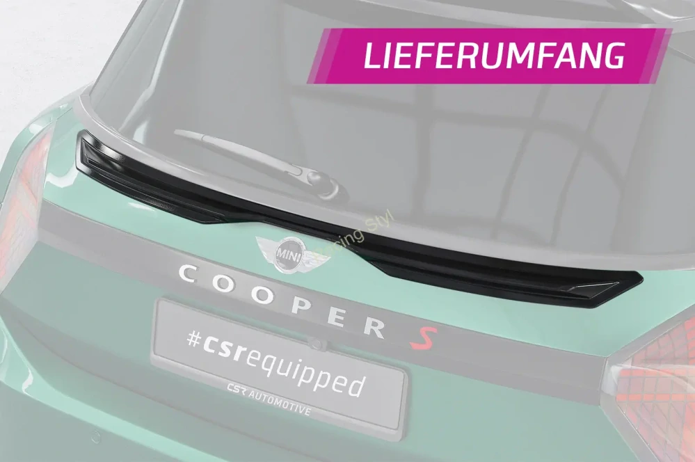 Mini F66 spoiler pod zadní okno Glossy Black CSR Lesk.