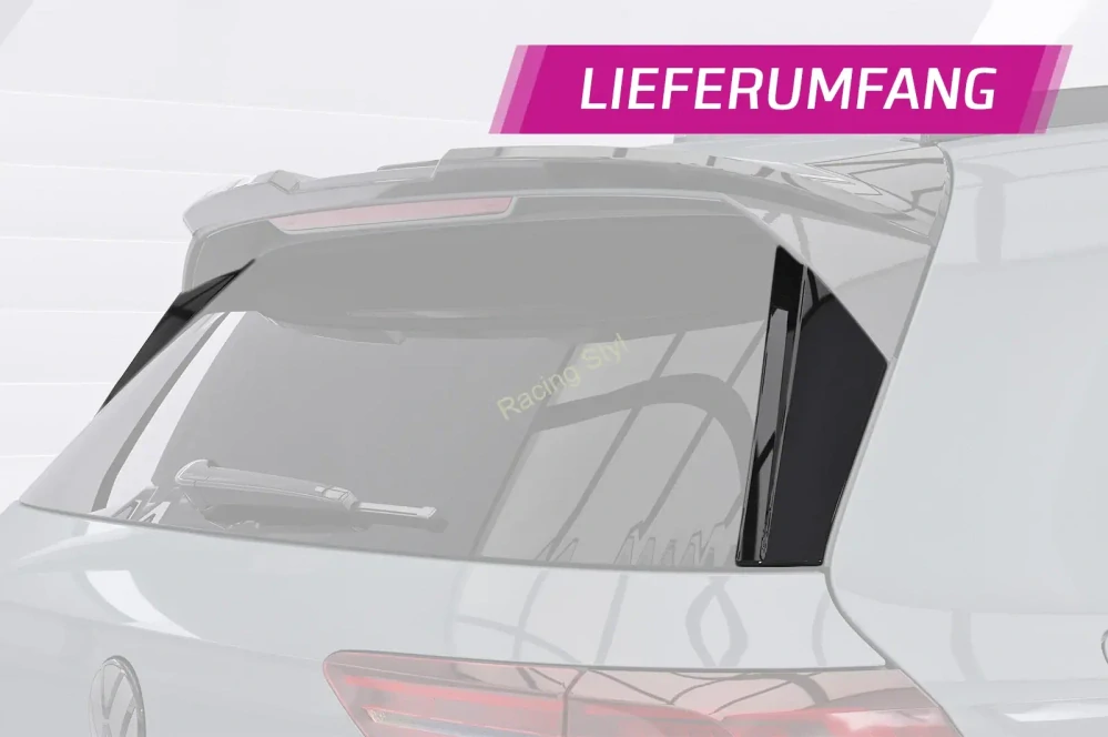 VW Golf 8 (typ CD) GTI/ GTD/ GTE/ R-Line boční spoilery na zadní okno Glossy Black CSR Lesk.