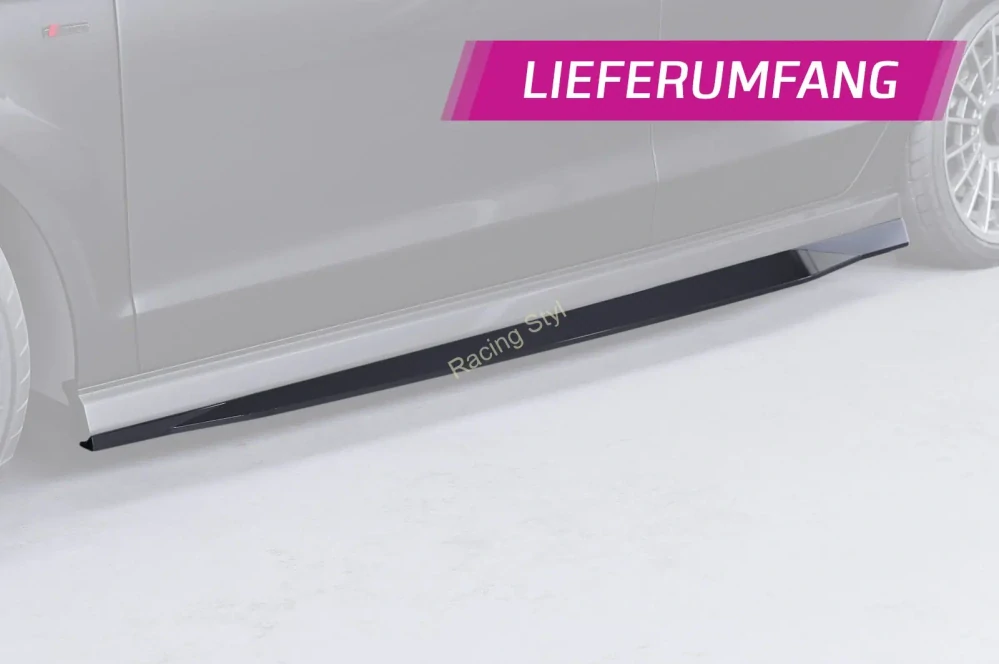 Audi A3 Sedan S-Line/ S3 8V nástavce na boční prahy Glossy Black CSR Lesk.