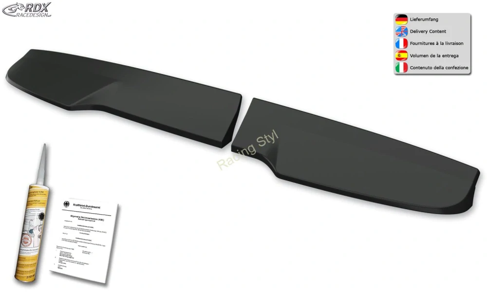 MERCEDES Citan 2012-21/ NISSAN NV250 2019-21 a RENAULT Kangoo 2013-21 střešní spoiler pro křídlové dveře RDX