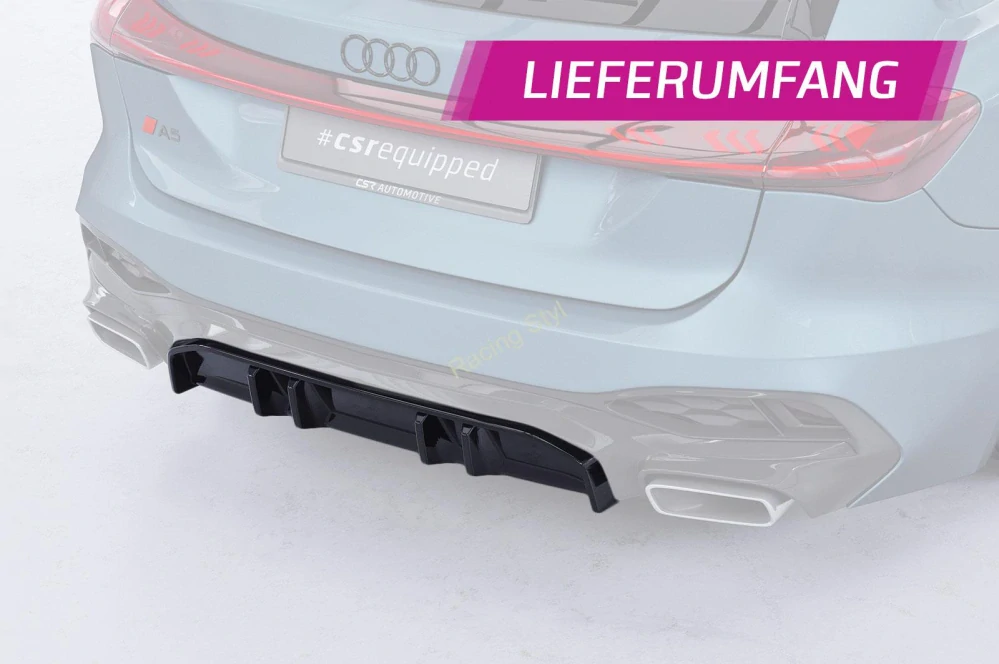 Audi A5 B10 S-Line spoiler na zadní nárazník difuzor Glossy Black CSR Lesk