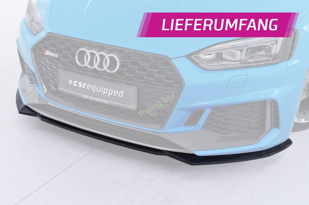 Audi RS5 (F5) přední spoiler lip Glossy Black CSR Lesk