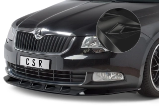 Škoda Superb II přední spoiler lipa Glossy Black CSR Lesk.