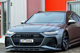 Audi RS6 C8 přední spoiler lipa s křidélky IN Tuning Matt.