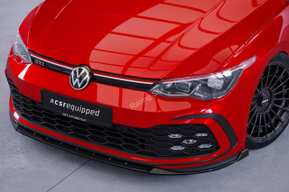 VW Golf 8 typ CD GTI/GTD/GTE/R-Line přední spoiler lipa Glossy Black CSR Lesk.