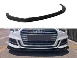 Audi S3/ A3 S-Line 8V Facelift Sportback přední spoiler lipa Glossy Black MD Design Lesk.
