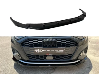 Audi A3 8Y přední spoiler lipa Glossy Black MD Design Lesk.