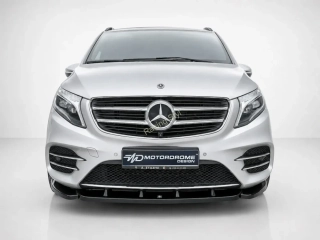 Mercedes Benz V-Class AMG-Line spoiler pod přední nárazník Glossy Black MD Design Lesk.