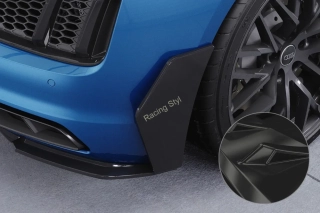 Audi R8 Facelift 4S boční spoilery na zadní nárazník Glossy Black CSR Lesk.