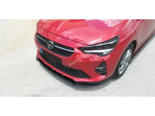 Opel Corsa F přední spoiler lipa Glossy Black MD Design Lesk.