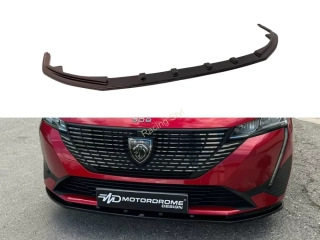 Peugeot 308 přední spoiler lipa Glossy Black MD Design Lesk.