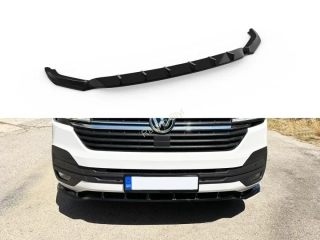 VW T6.1 spoiler pod přední nárazník V1 Glossy Black MD Design Lesk.