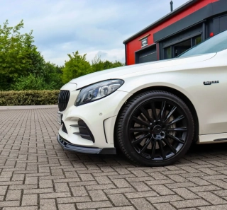 Mercedes Benz C43 AMG Facelift přední spoiler lip s křidélky Glossy Black IN Tuning Lesk